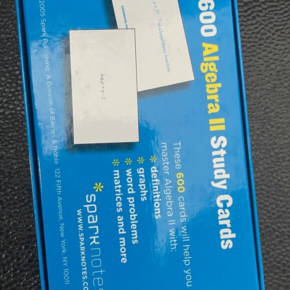 Algebra II Spark Notes Flash Cards - Picture 4 of 7